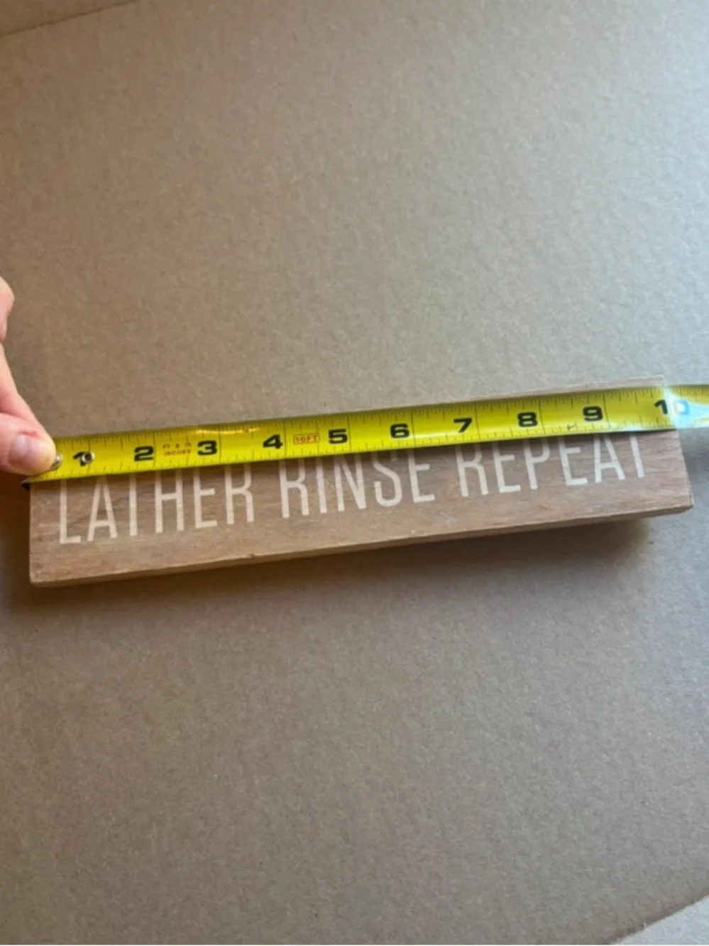 Hearth & Hand Lather Rinse Repeat Wood Wall Sign - Natural Wood Finish